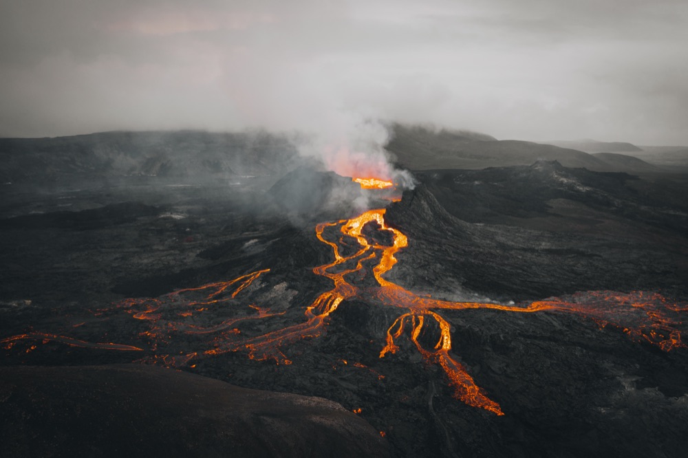 Steaming geothermal vents in Haukadalur valley